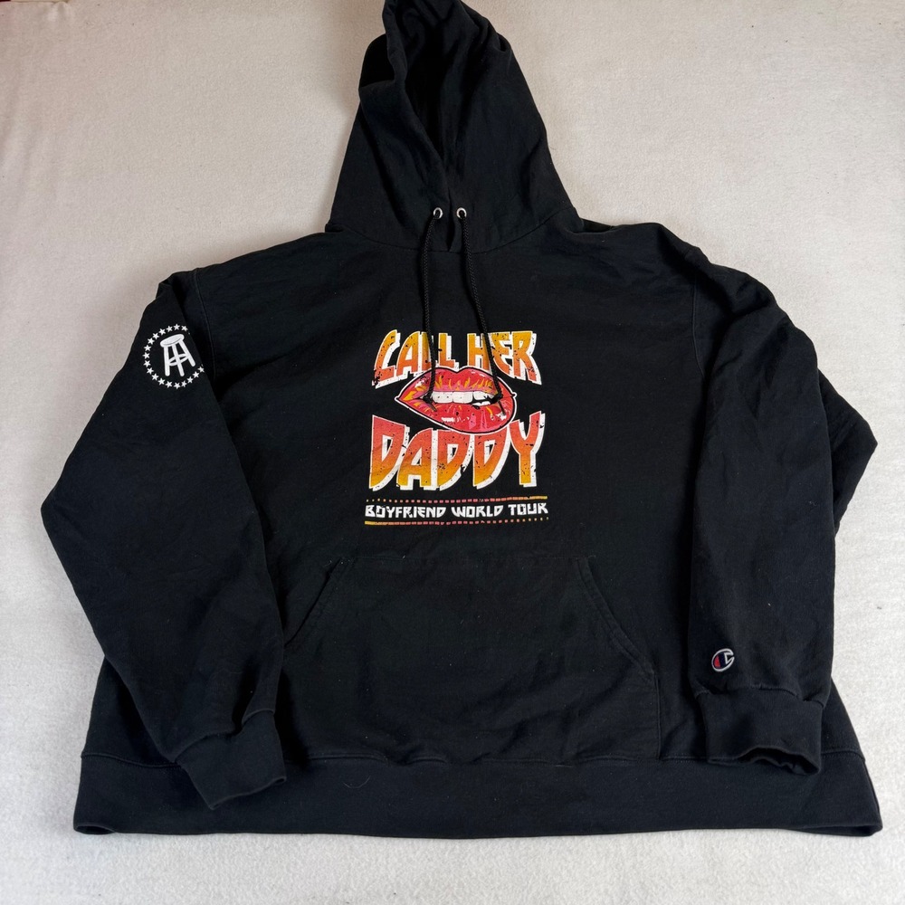 Champion Barstool Call Her Daddy Boyfriend World Tour Hoodie Black Men's 2XL